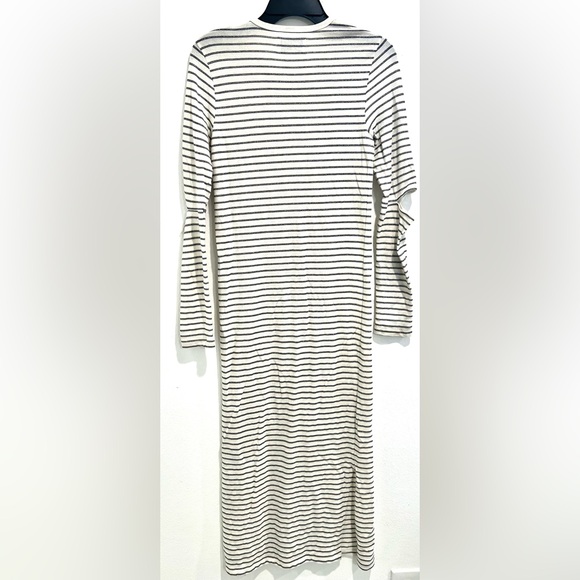 Current Elliot QUINCE STRIPED CUTOUT LONG-SLEEVE MIDI DRESS IN SILVER METALLIC 1 - Picture 3 of 4